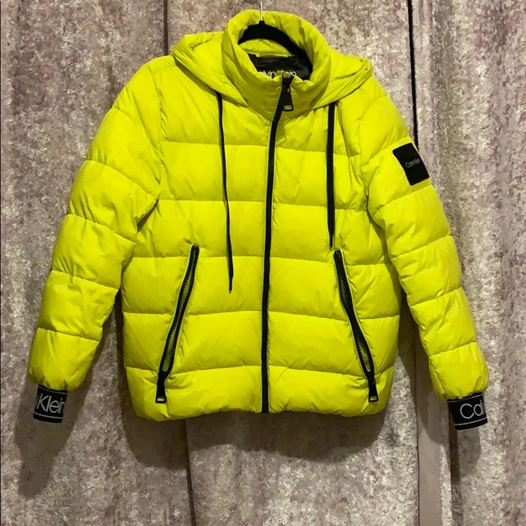 Bright yellow Calvin Klein original puffer jacket - Picture 5 of 6